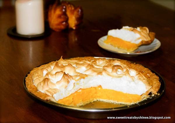 Flaky buttery pie crust filled with sweet orange curd and topped with fluffy tall meringue. So irresistible!