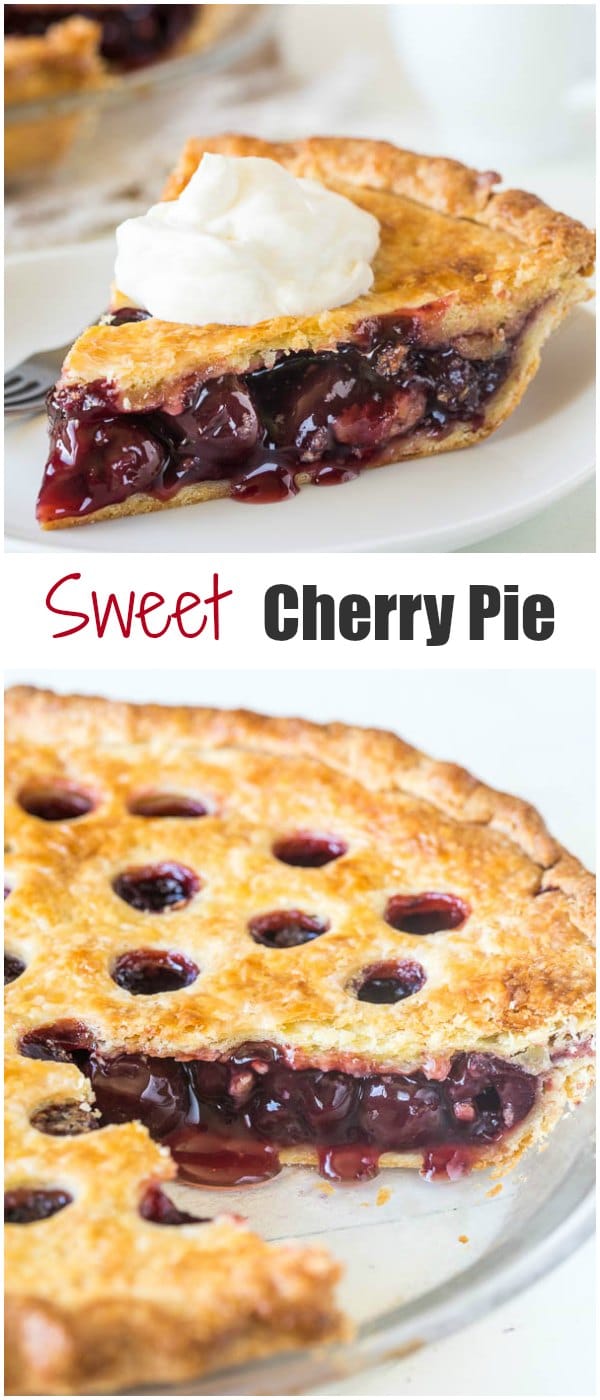 This sweet cherry pie is always a winner! Thick and sweet cherry filling and buttery flaky crust make one irresistible bite! Plus, I shared 3 tips to avoid runny filling. Read on.