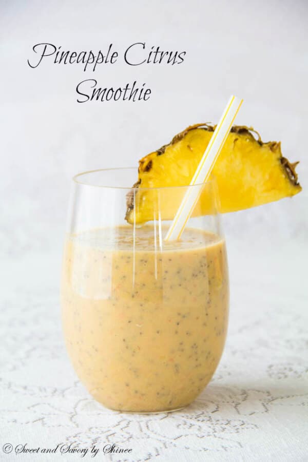 This citrusy delicious Pineapple Citrus smoothie is great for your digestive system and weight loss.