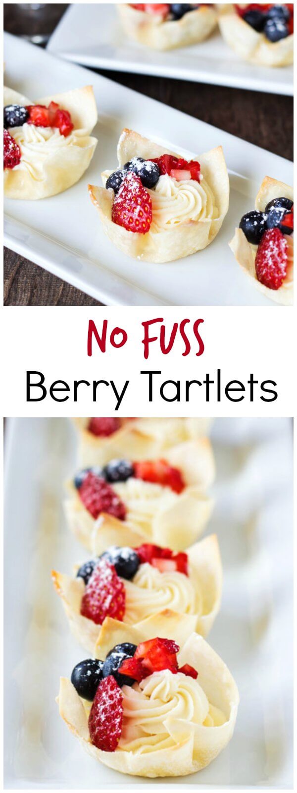 These crunchy, creamy, juicy mini berry tartlets are super easy to make. No pastry dough needed!