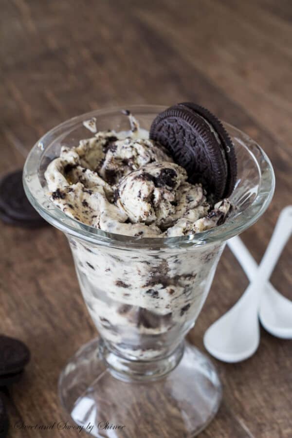 Homemade Oreo Ice Cream is creamy and sweet with nice texture of crushed Oreos. Kids just love it! 