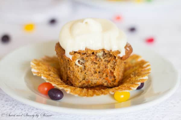 My ultimate carrot cupcakes are moist, rich and mildly spiced, topped with sweet and tangy cream cheese frosting. Nothing more, nothing less. Just perfect!