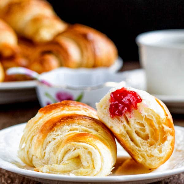 Why bother with homemade croissants? Because they are light and airy goodies with ultra buttery crust, cotton soft interior and beautiful golden color! Plus, you get a huge ego boost looking at your beautiful creations.