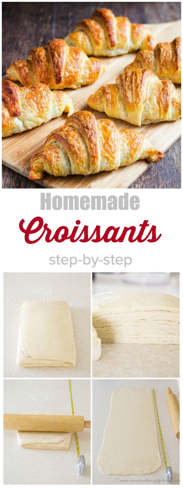 Buttery homemade croissants aren't as hard as you may thing. Yes, it takes a little bit of elbow grease, but nothing you can't do. And the result is so worth it!