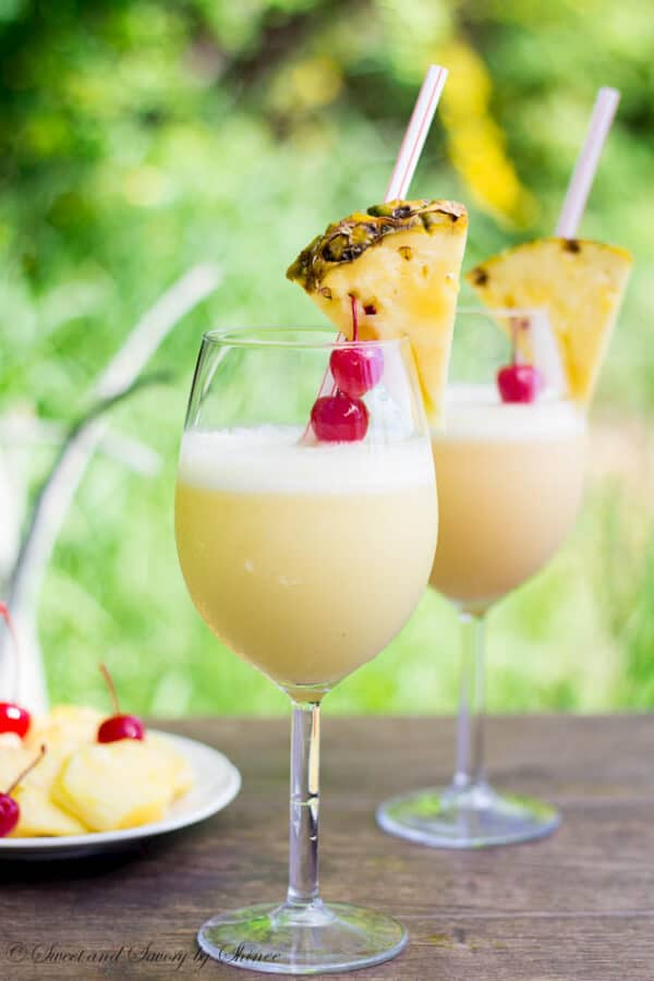This Pina Colada with splash of orange juice is such a treat and will sure please your guests at dinner party! 