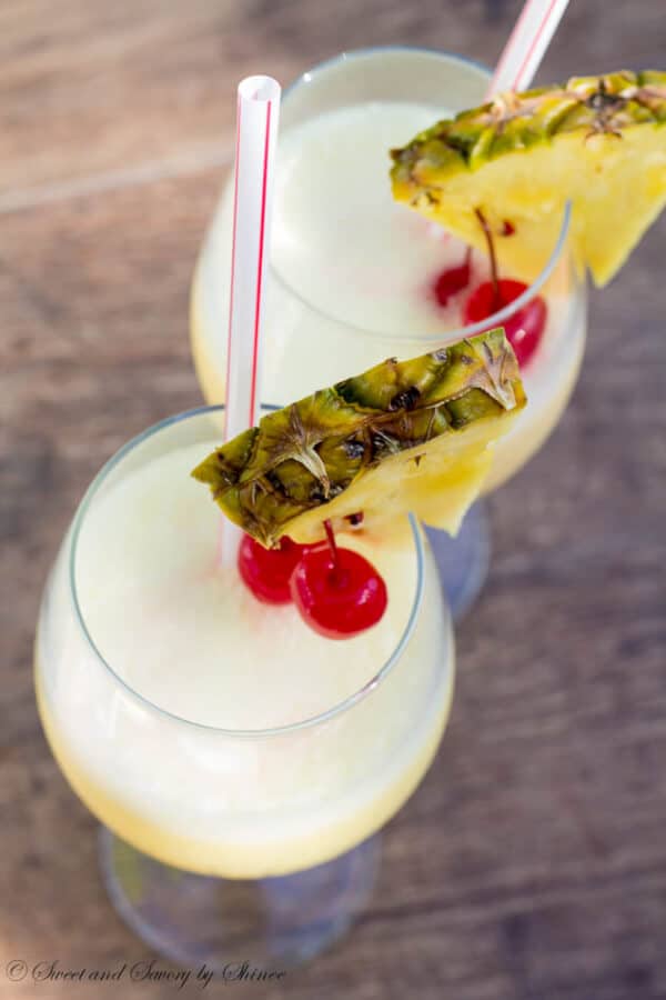 This Pina Colada with splash of orange juice is such a treat and will sure please your guests at dinner party! 