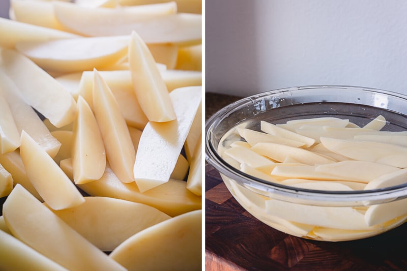 Soaking is the secret #1 for the crispiest baked fries. #bakedfries