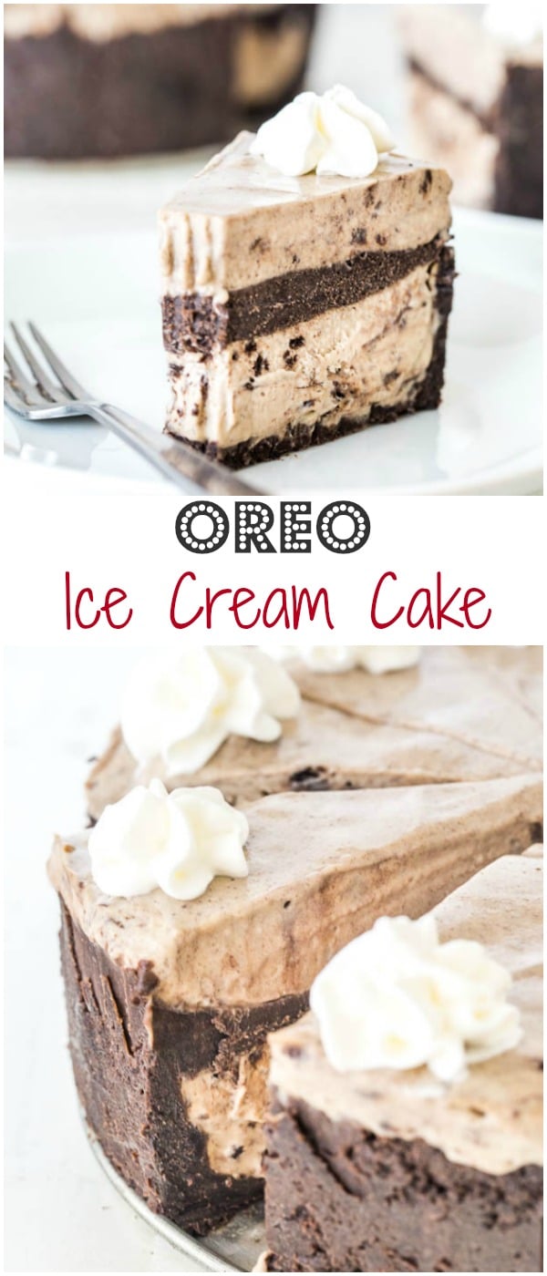 Decadent summer no bake dessert for a crowd. Double layer Oreo ice cream cake is a crowd-pleaser.