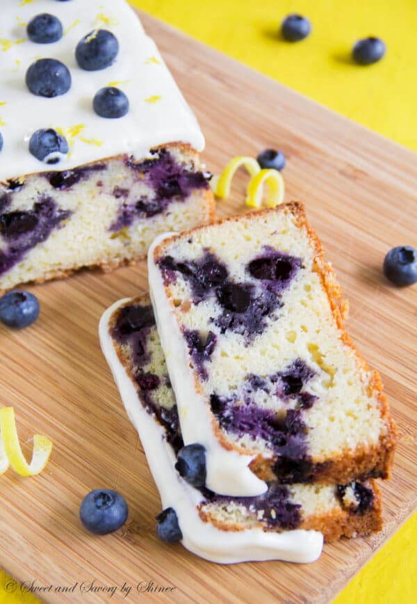 This blueberry lemon cake, loaded with fresh blueberries and glazed with sweet and tangy lemon cream cheese frosting, is light and tender, perfect summer treat!