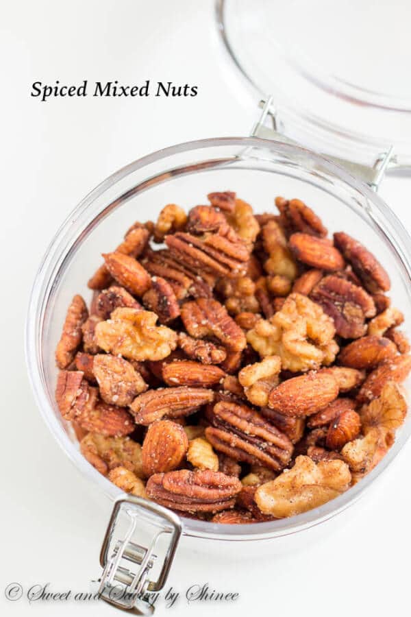 Super easy spiced nuts with a hint of warm fall spices and honey are great paired with your favorite brew, or even wine. 