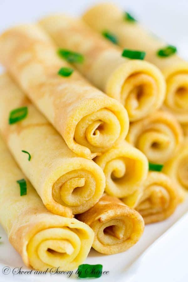 Delicate and savory, these cheese crepes, made with extra sharp cheddar cheese, will be your favorite alternative to sweet crepes.