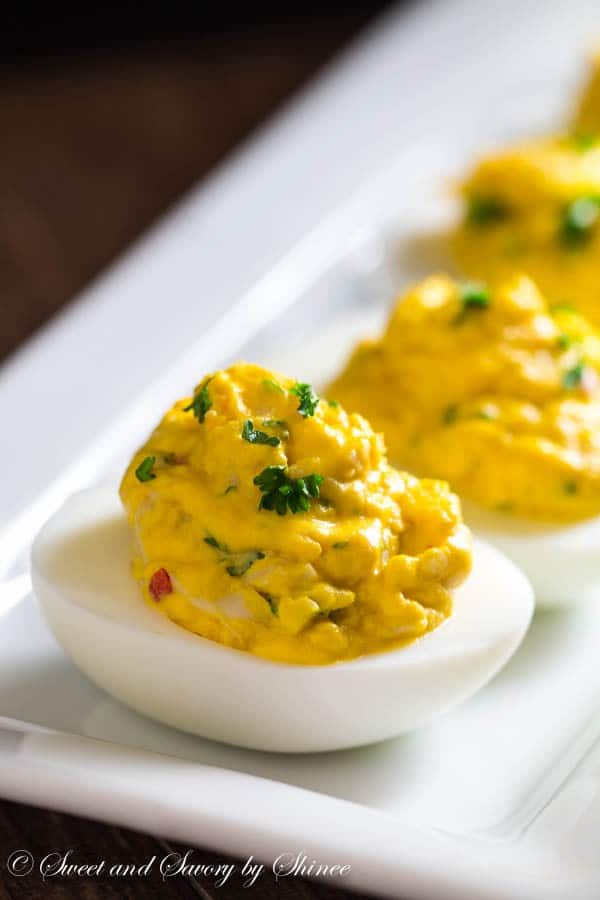 These creamy, rich lobster deviled eggs are loaded with tender lobster meat and flavored with rich homemade lobster broth. Flavor bomb!