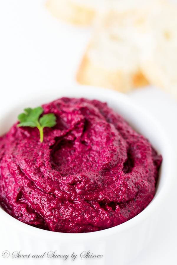 Infused with aromatic herbs and spices and roasted garlic, this roasted beet dip is flavorful, colorful and oh-so addictive!