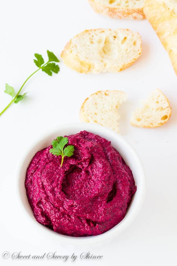 Infused with aromatic herbs and spices and roasted garlic, this roasted beet dip is flavorful, colorful and oh-so addictive!