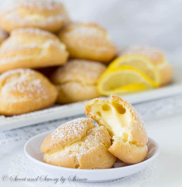 You will fall in love with these light and puffy pastry shells, filled with creamy tangy lemon curd filling from your very first bite. 