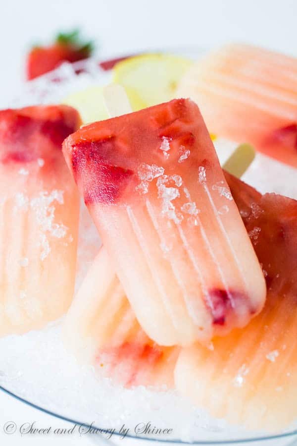 Sweet and tart, these strawberry lemonade popsicles are just the right treat to cool down on a hot summer day.