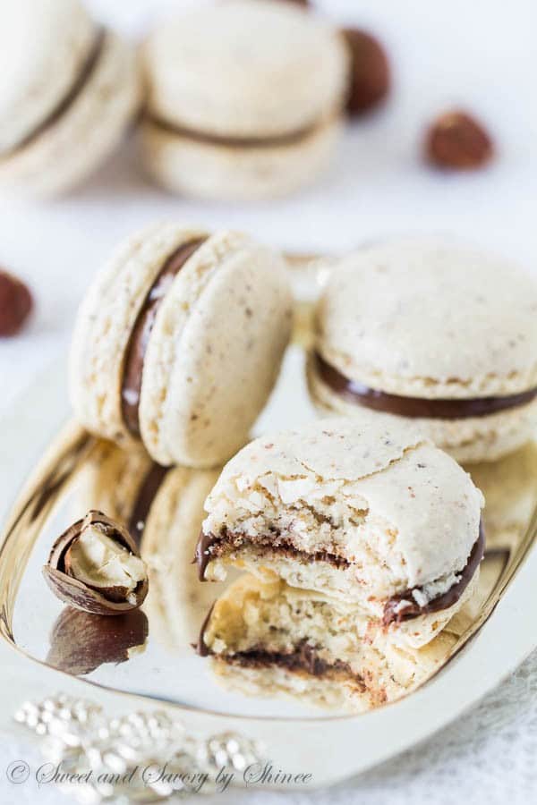 Chocolate Hazelnut Macarons ~Sweet &amp; Savory by Shinee