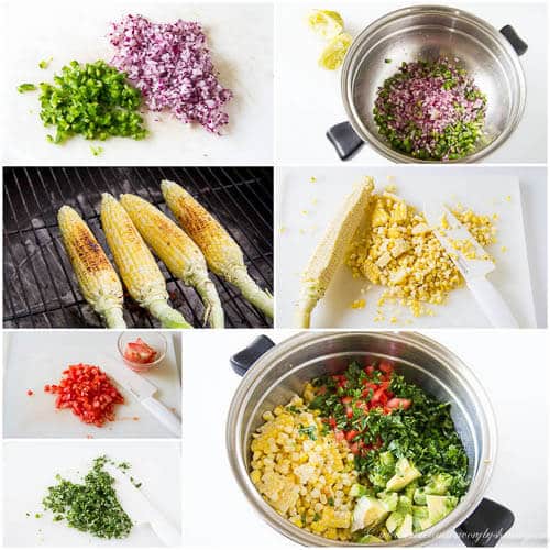 Simple corn salsa - step by step photo tutorial