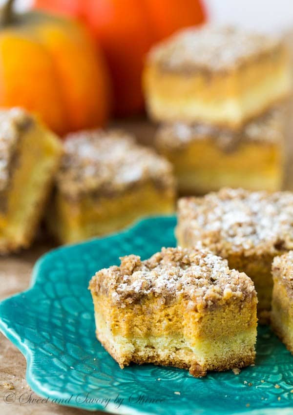 3 incredible layers of cake crust, smooth and creamy pumpkin filling and crumbly. buttery streusel topping make these pumpkin streusel bars out-of-this-world delicious!