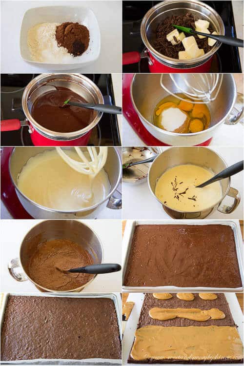 Mini chocolate caramel layer cakes - step by step photo tutorial