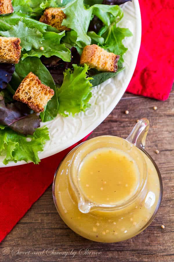 This creamy honey Dijon dressing is my new favorite. Not too sweet and not too spicy, well-balanced flavors are what makes this dressing a winner!