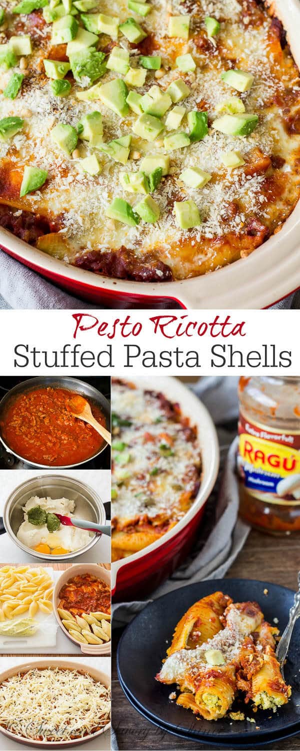 Pesto Ricotta Stuffed Pasta Shells ~Sweet & Savory by Shinee