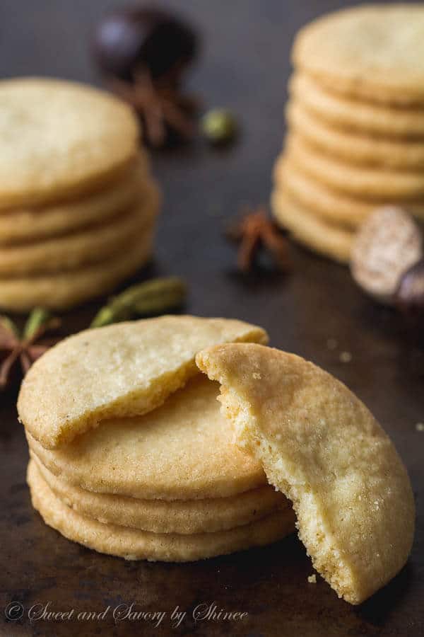 Delicate, buttery, rich shortbread cookies infused with variety of spices. These are by far my favorite cookies this season. 