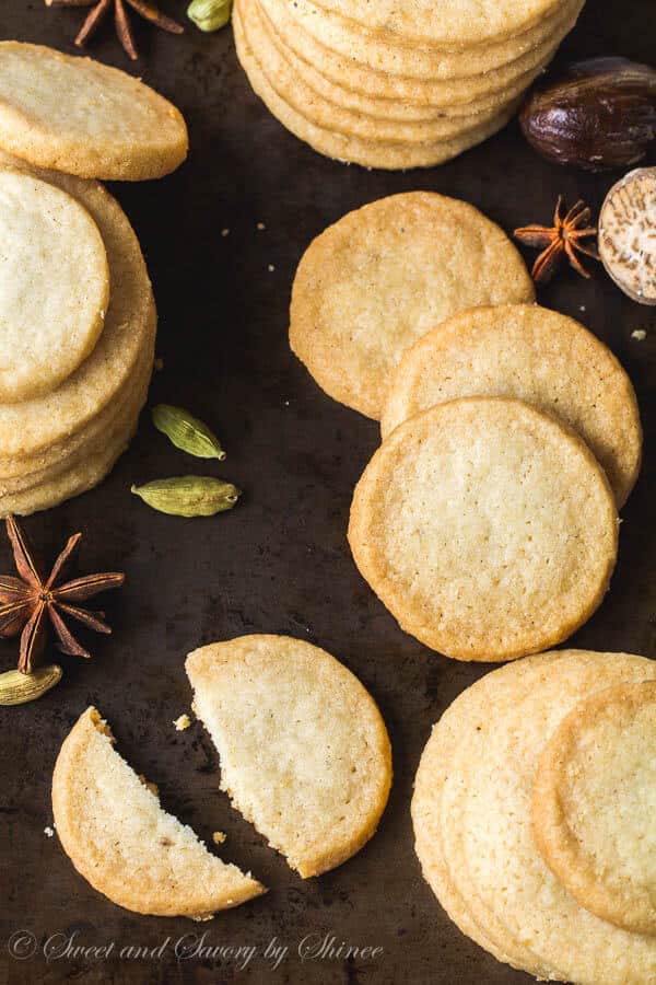 Delicate, buttery, rich shortbread cookies infused with variety of spices. These are by far my favorite cookies this season. 