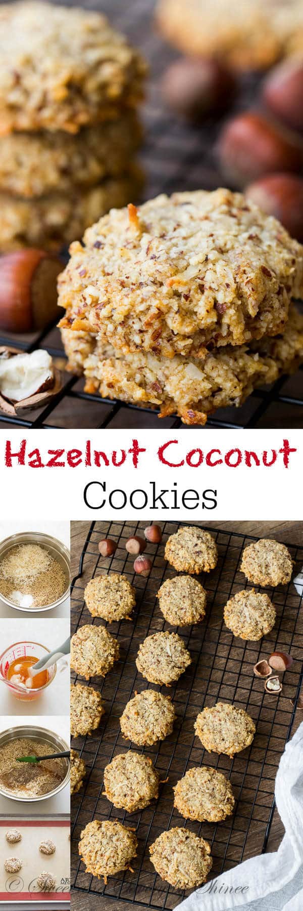 These chewy, wholesome hazelnut coconut cookies are made with only good-for-you-ingredients. No processed sugar, no butter, no flour. And they actually taste amazing!!
