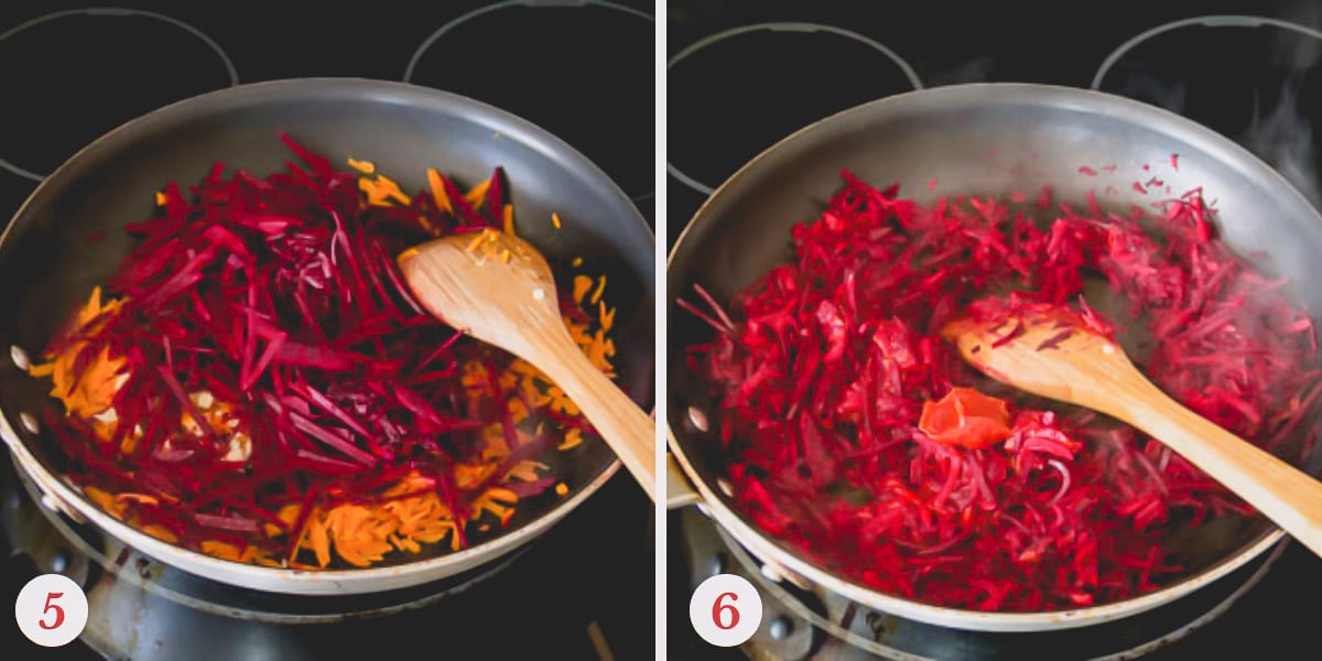 Step by step photo of making zajarka.