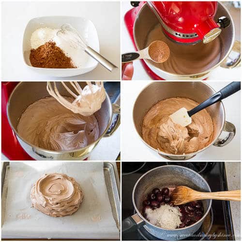 Cherry Chocolate Pavlova - step by step photo tutorial