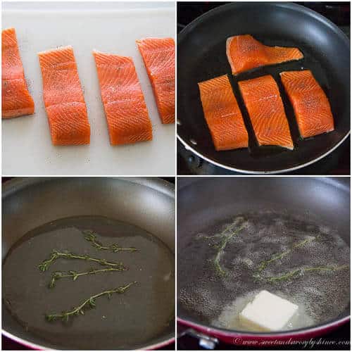 Pan fried steelhead trout with thyme lemon butter sauce- step by step photo instruction