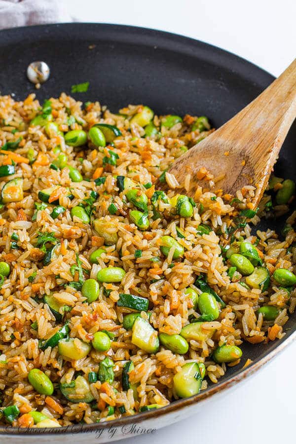 This simple, yet flavorful veg fried rice recipe is perfect side for any protein. Lots of veggies, lots of flavor and lots of texture going on here!