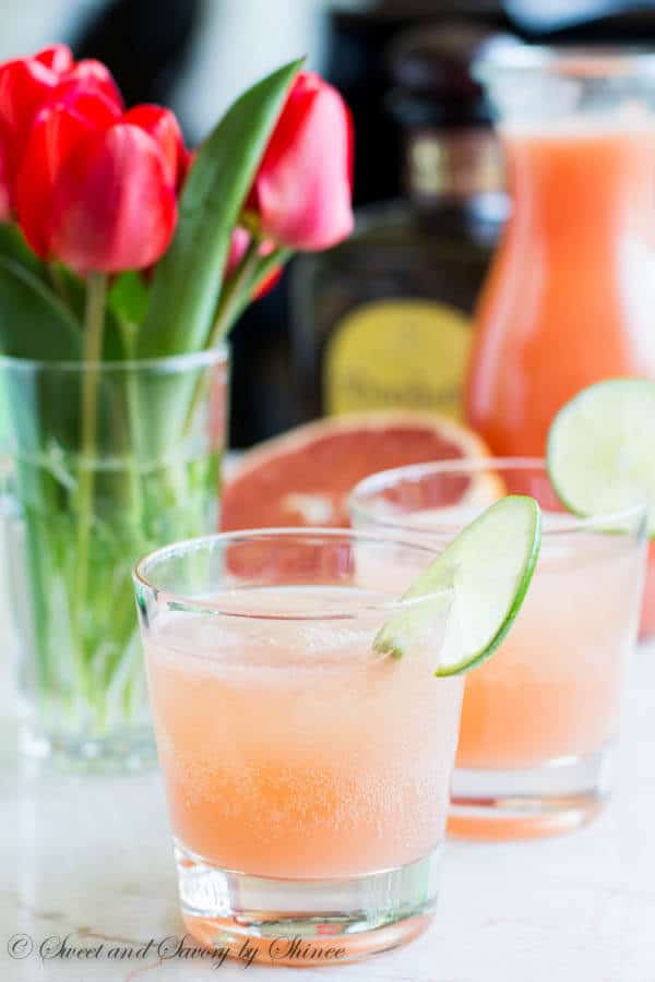 Nice and refreshing grapefruit paloma with a little bit fizz. Amazing drink for spring and summer!