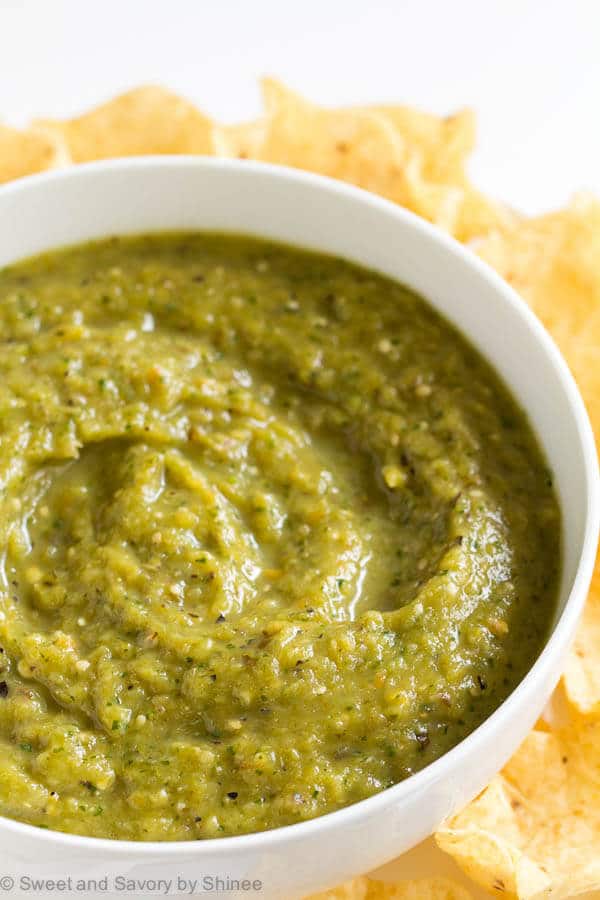 Charred Tomatillo Salsa Verde ~Sweet &amp; Savory