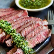 Grilled Steak with Chimichurri Saucec