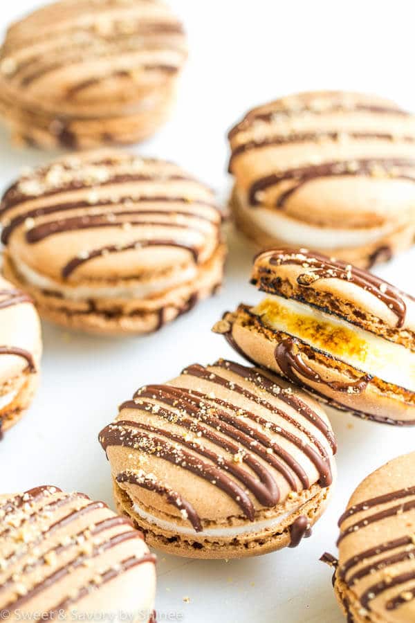 S'mores Macarons with 1-Ingredient Filling ~Sweet & Savory