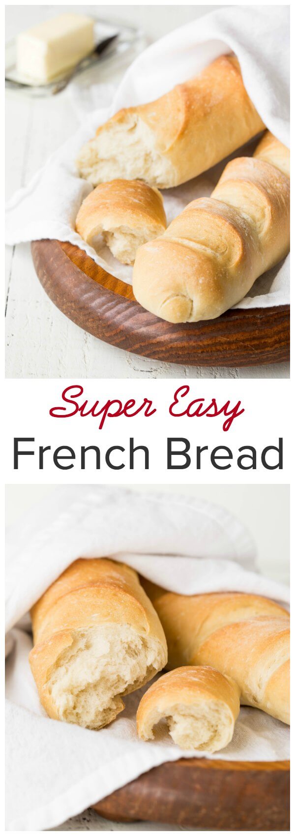 That amazing smell of freshly baked bread alone will make you want to bake this easy french bread over and over again. Especially considering how easy it is to make this bread from scratch.