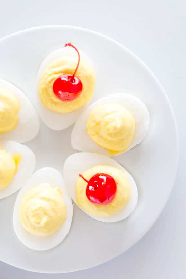 Surprise your guests with these insanely bizarre treats, that actually tastes sweet and tropical! These sweet deviled eggs will be a HIT at any party!