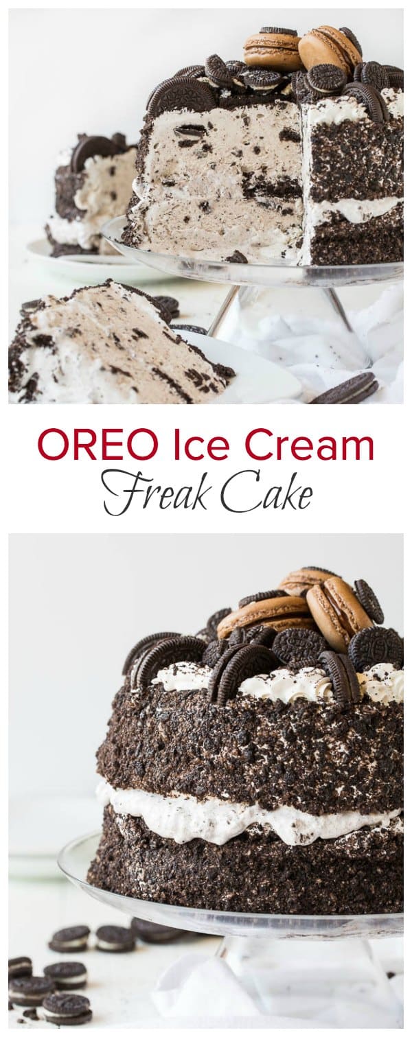 Massively impressive and tall, this Oreo Ice Cream Freak Cake is a showstopper! And you only need less than 15 minutes to put it together.