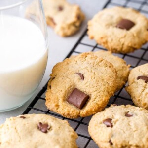 almond cookies and a glass of milk
