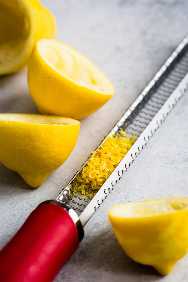 Lemon zest for homemade lemon curd.