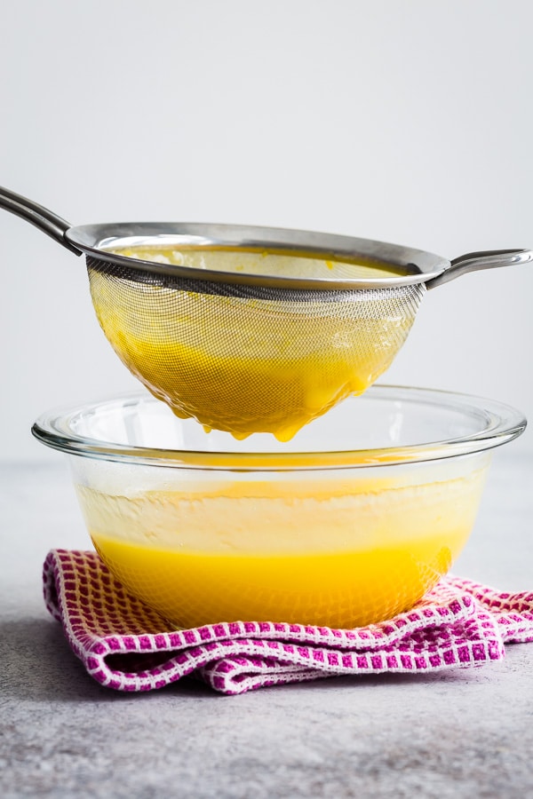 How to make easy lemon curd. Step 5. Run the curd through a sieve for luxuriously smooth texture.
