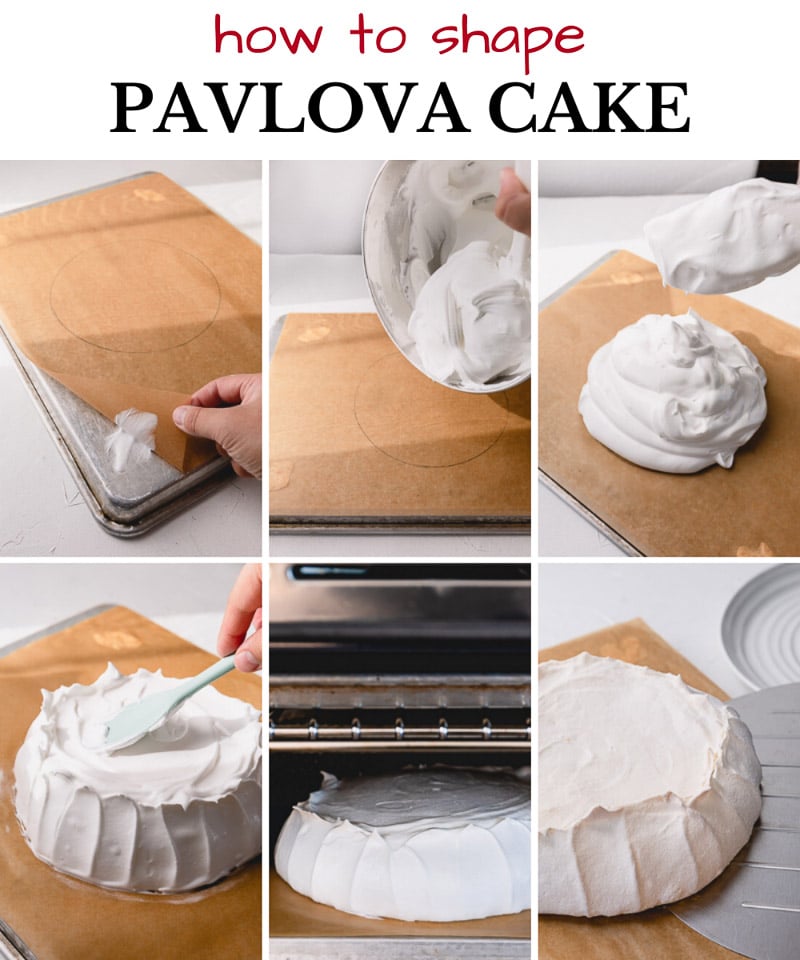 How to shape Pavlova cake, step by step. #pavlovacake