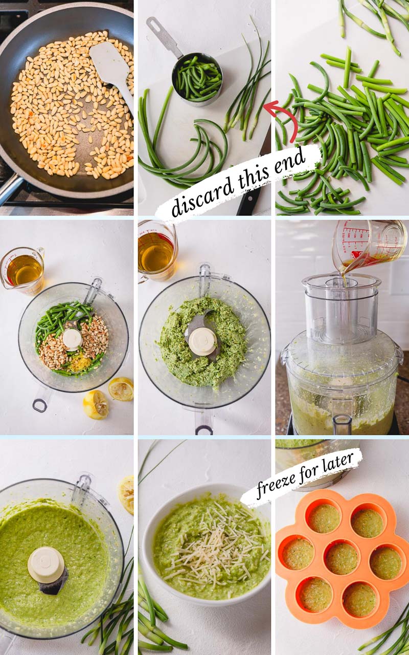How to make garlic scapes pesto, step by step... #garlicscapes