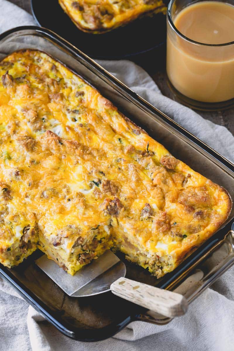 Leftover Stuffing Breakfast Casserole ~Sweet & Savory