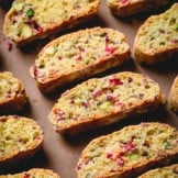 Cranberry pistachio biscotti cookies.
