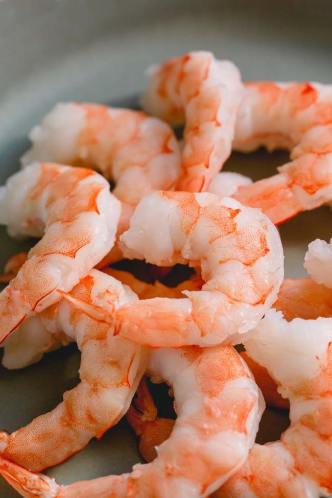 close up of boiled shrimp