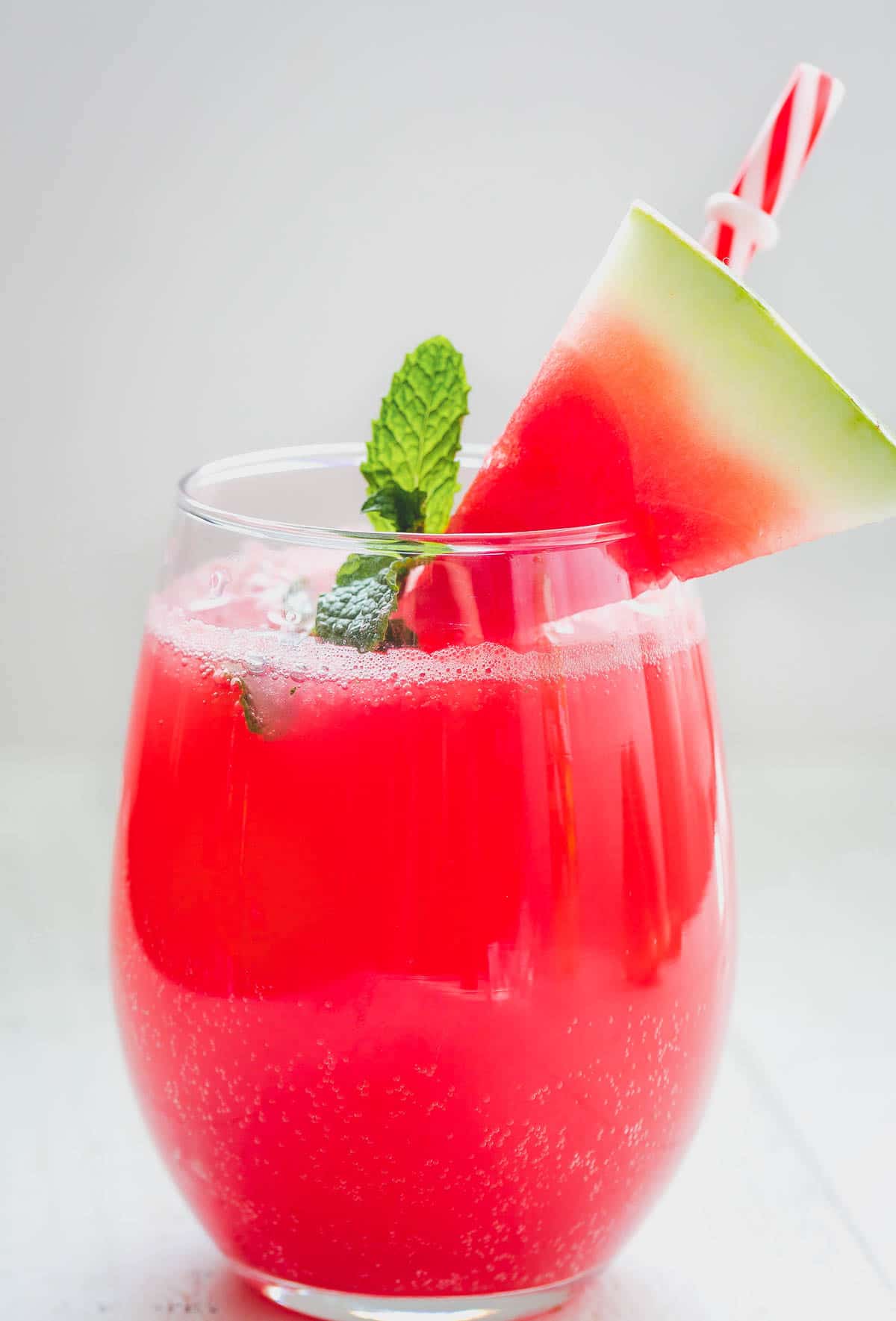 Minty Watermelon Fizz in a glass.