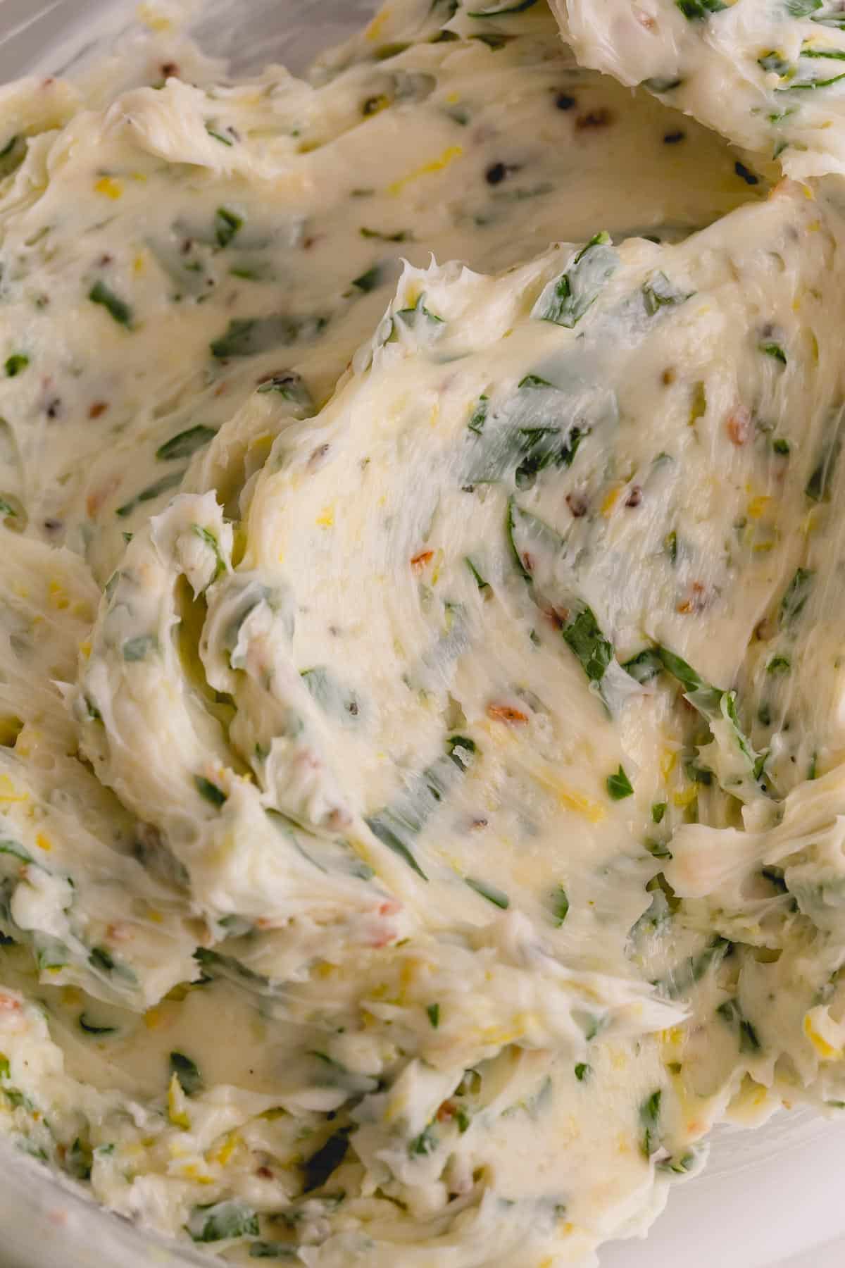 Herb butter upclose.